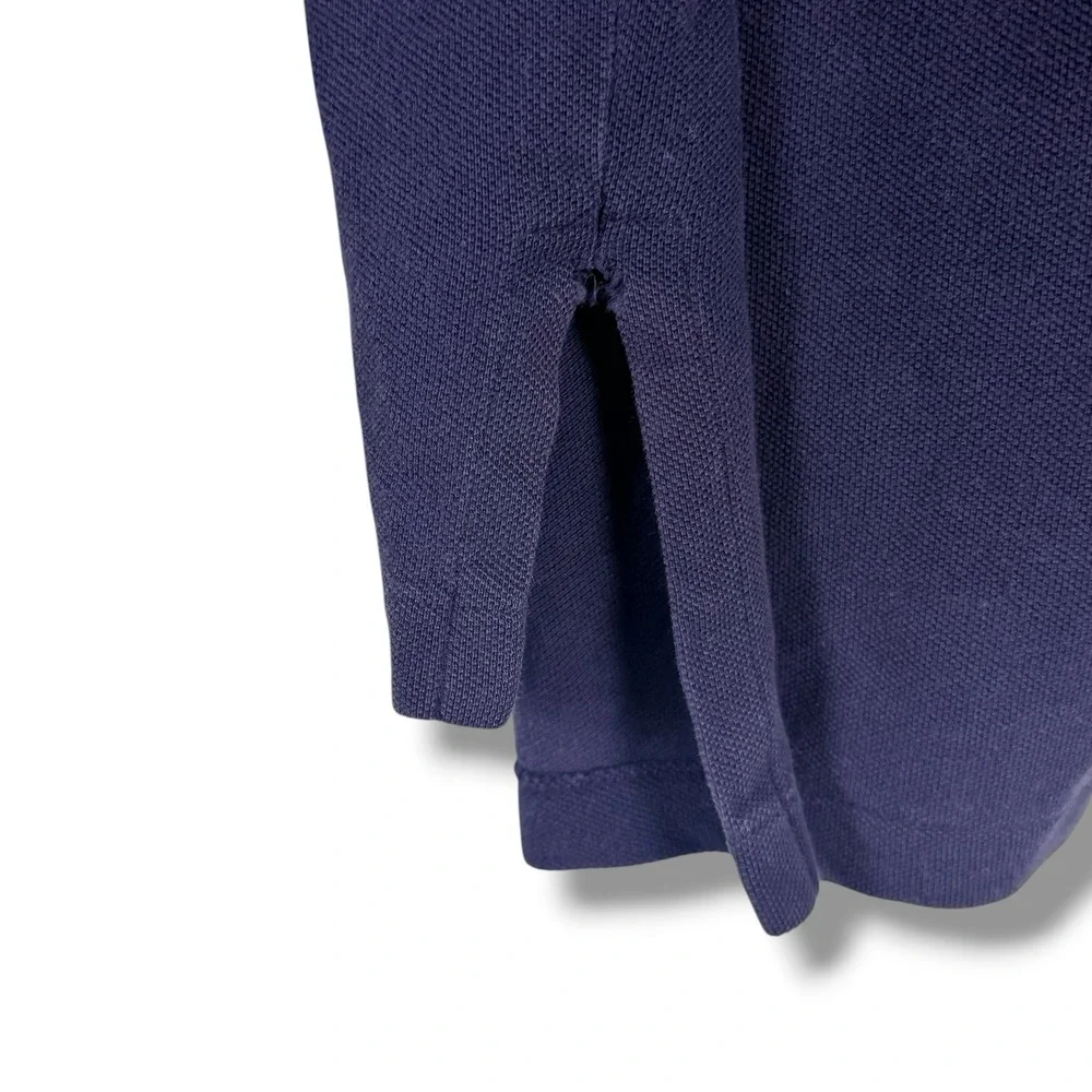 Vintage Polo Ralph Lauren Polo Shirt Men XL Navy Blue‎ Long Sleeve Cotton Pique